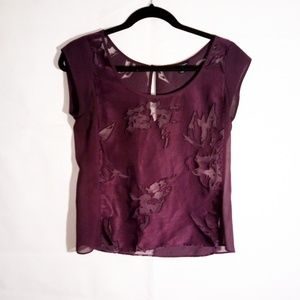 American Eagle Outfitters Purple Sheer Blouse